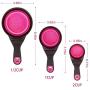 SWEETPET Silicone Measuring Cups for Pet Dog and Cat,3 in 1 Collapsible Sealing Clip for Storage Bag,Pet Food Scoop 1/2 Cup/1 Cup/2 Cup Capacity
