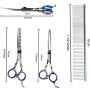 Mxcudu Professional Dog Grooming Scissors Set, 5 Pcs Pet Grooming Scissor with Straight Scissor, Thinning Scissor, Curve Scissor, Stainless Steel Comb