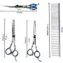 Mxcudu Professional Dog Grooming Scissors Set, 5 Pcs Pet Grooming Scissor with Straight Scissor, Thinning Scissor, Curve Scissor, Stainless Steel Comb