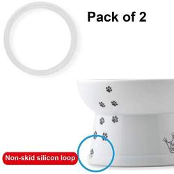 Necoichi Non-Skid Silicon Loop for Raised Food Bowl, Pack of 2