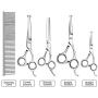 Beinhome Dog Grooming Scissors Kit with Safety Round Tip,5pcs Stainless Steel Heavy Duty Titanium Coated Pet Grooming Trimming Set,thinning,Straight,Curved Shears Comb for Long Short Hair for Pet