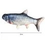 geluode Moving Fish Cat Toy, 11'' Plush Simulation Electric Doll Fish, Automatic Flopping USB Rechargeable Cat Fish Toy, Funny Interactive Pets Chew Bite Supplies for Cat/Kitty/Kitten Catnip Toys