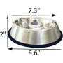 King International Stainless Steel Slow Feed Dog Bowl with a Silicone Base-Set of 2 | Medium 9.6 | Slow Feeder Dog Bowls Useful for Dog Food Gulping, Bloat and Rapid Eating