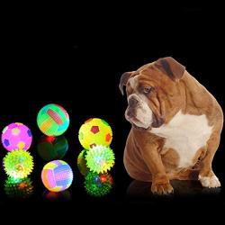 Ychaoya Dog Toy Balls for Pets Color Pet Flashing Ball Glowing Elastic Ball Dog Toy Ball Rubber Acoustic Mimo Bite Toys, Large Size,Random Color Shape Delivery