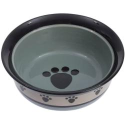 PetRageous 44249 Metro Dishwasher and Microwave Safe Dog Bowl 8-Inch Diameter 3.25-Inch Tall 4-Cup Capacity For Medium and Large Dogs and Cats of All Sizes, Black, Pack of 4