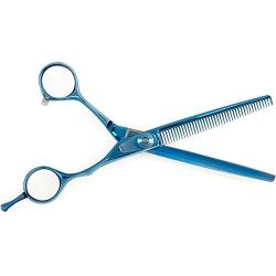Master Grooming 5200 Titanium Straight Shear, 6.5-Inch, Blue
