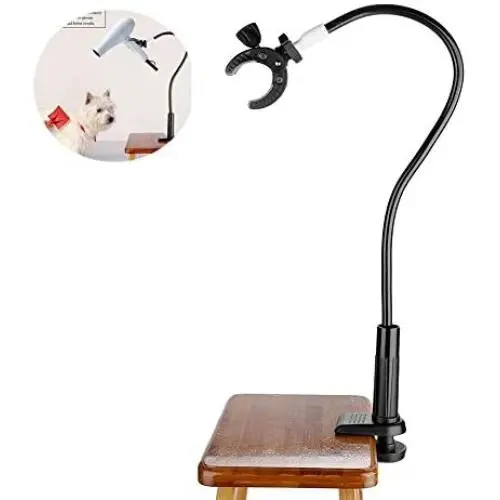 Zyyini Pet Hair Dryer Holder, 360 Degrees Rotatable Hands-Free Hair Dryer Stand, Aluminum Alloy Table Hair Dryer Clip Holder with Clamp Mount for Dogs and Cats Zyyini Pet Hair Dryer Holder, 360 Degrees Rotatable Hands-Free Hair Dryer Stand, Aluminum Alloy Table Hair Dryer Clip Holder with Clamp Mount for Dogs and Cats