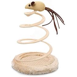 Fuerlun Interactive Scratch Cat Toys with Mouse, Cute Cat String Toy Teaser Scratcher for Indoor Cats & Kittens
