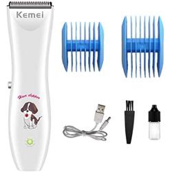 KEMEI Dog Hair Clippers Grooming Professional Cordless Pet Hair Clippers Low Noise Rechargeable Electric Trimmer Hair Clippers Kit with Comb Guides for Dogs, Cats Pets