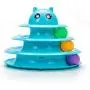 Vealind Pet Interactive Fun Roller Exerciser 3 Level Tower of Tracks Cat Teaser Ball Toy(Blue)