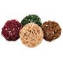 Barker Brands Inc. Wicker Rattan Cat Ball Jingle Toy Set of 4