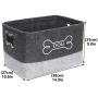 Geyecete Dog Toys Storage Bins Felt pet Baskets,Dog Toy Box Large with Designed Metal Bone-Shaped Handle,Organizer Storage Basket Stitching