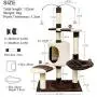 S-Lifeeling Cat Tree Cat Tower Cat Climbing Frame with Cat Litter Sisal Cat Toy with Cat Nest Jumping Platform Crawling Cat Rack (Fish Shape)