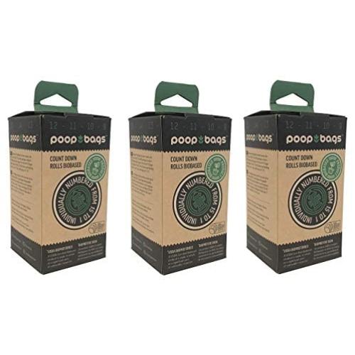 PoopBags Recycled 9x13 Dog Waste Bags- Doggie Poop Bags, Eco-Friendly on a Roll (Тhree Pаck)