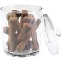 mDesign Tall Plastic Pet Storage Canister Jar with Lid - Holds Dog/Puppy Food, Treats, Toys, Medical, Dental and Grooming Supplies - Medium - 3 Pack - Clear