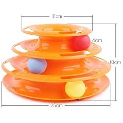 QYCL Pet Toy,New Funny Pet Toys Cat Dog Crazy Ball Disk Interactive Amusement Plate Play Disc Turntable Cat,Orange