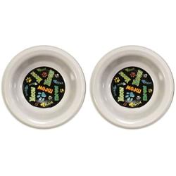 Black Duck Brand Pet Bowl Melamine 2cat/2dog 7in Dog Bowl/5.5in Cat-4ast Dsgn