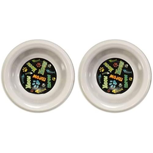 Black Duck Brand Pet Bowl Melamine 2cat/2dog 7in Dog Bowl/5.5in Cat-4ast Dsgn