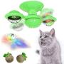 Vigorstar Windmill Cat Toys, Spinning Interactive Pet Toy, Turntable LED Light Ball Catnip Toy, Rotate Cat Toothbrush, Teeth Cleaning Massage Chew Silicone Smart Fun Kitten Kitty Gift Suction Cup Base