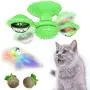 Vigorstar Windmill Cat Toys, Spinning Interactive Pet Toy, Turntable LED Light Ball Catnip Toy, Rotate Cat Toothbrush, Teeth Cleaning Massage Chew Silicone Smart Fun Kitten Kitty Gift Suction Cup Base