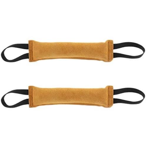 aternee 2Pcs Bite Sausage with 2 Hand Strap Stick Toy for Dog Training