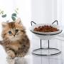 Jemirry Cat Food Bowls, Raised Cat Bowls for Food and Water, Ceramic Cat Dishes for Cat and Little Dogs, Stress Free, Backflow Prevention
