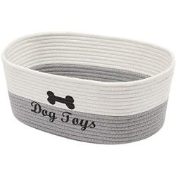 Geyecete Cotton Rope Dog Bins for Toys Natural Cotton Rope Clutter Organizer Toy Chest Pet Bed Pet Toy Box