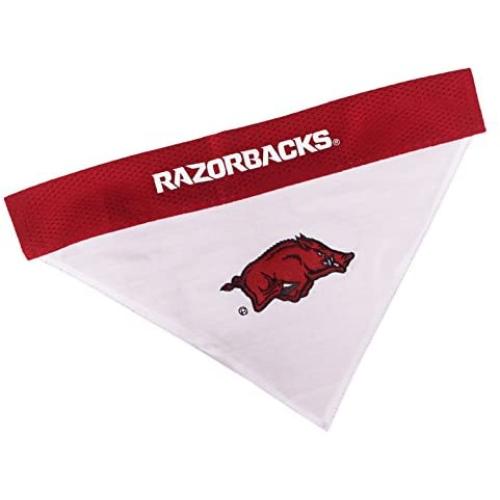 Pets First Collegiate Pet Accessories, Reversible Bandana, Arkansas Razorbacks, Small/Medium