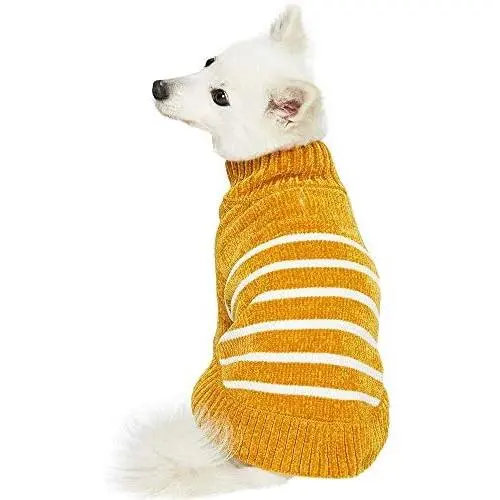 Blueberry Pet 6 Colors Cozy Soft Chenille Classy Striped Dog Sweaters