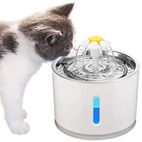 KUANDARM Fountains and Water Features,Electric Pet Water Dispenser Automatic Power-Off with Luminous LED Blue,Drinking Fountains for Dogs, Gray KUANDARM Fountains and Water Features,Electric Pet Water Dispenser Automatic Power-Off with Luminous LED Blue,Drinking Fountains for Dogs, Gray