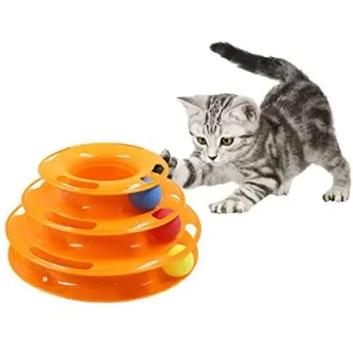 ADTBLL Creative Three-Layer Turntable Cat Pet Toy Balls Funny Cat Toy Tray