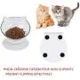 HATELI Cat Dog Double Bowls with Pet Automatic Water Dispenser & Non-Skid Base Dish | Detachable Dog Plastic Feeder Bowl No-Spill Pet Food Water Bowls for Small Cats