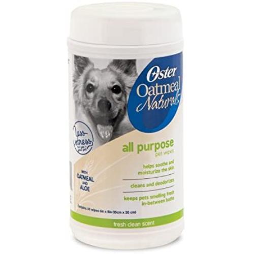 Oster Oatmeal Naturals All-Purpose Pet Wipes, Fresh Clean, 50 Count (078199-017-000)