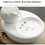 KNDJSPR Lotus Cat Waterer, Automatic Ceramic Drinking Fountain, Soften Water Prevent Dry Burning, 6 Replaceable Filters, for Bedroom Balcony Living Room