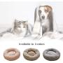 FlySheep Round Cat Bed Pet Bed Small Dog Bed, Soft Microfiber Donut Cuddler Cushion Warm for Winter