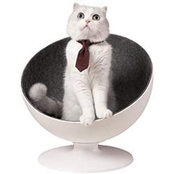 Furrytail BOSS Elevated Cat Bed with 360-degree Rotation System and Removable Easy Clean Fabrics Lining, Premium Bowl Shape Design Raised Cat Sofa Chair