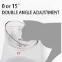 ikjuh Double Dog Cat Bowls Elevated Food Water Feeder Transparent Plastic Bowl with Raised Stand 15 Degree Tilt Design Neck Guard Double Angle Regulation