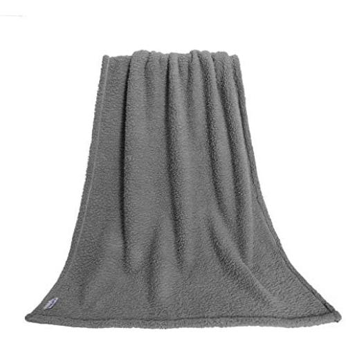 furrybaby Premium Fluffy Fleece Dog Blanket, Soft and Warm Pet Throw for Dogs & Cats (Small (2432''), Pure Grey)