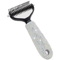 SOIXANTE Pet Grooming Tool Dematting Comb for Dogs& Cats Dematting Comb for Dogs Undercoat Comb Dog Grooming Brush Effectively Reduce Shedding by up to 95% for Dogs and Cats and All Hair Types