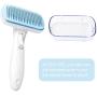 LEWARM Slicker Brush for Short Haired Dogs and Cats Angled Bristles with Particles Self Cleaning Pet Grooming Comb Set with Bath Massage Brush and Chewing Rope Toy