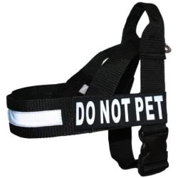 DO NOT PET Nylon Strap Service Dog Harness No Pull Guide Assistance Comes with 2 Reflective DO NOT PET Removable Patches. Please Measure Your Dog Before Ordering.