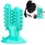 CHZHENG Dog Chew Toothbrush Toys, Cactus Toys Suction Cup Pet Toy Treat Dispenser for Small/Medium/Large Dogs,Blue