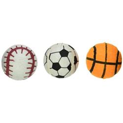 Multipet 3 Piece Sport Tennis Ball Value Pack in Mesh Rope Dog Toys