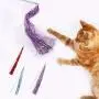 ocijf179 Cat Teaser Stick Pet Cat Kitten Teaser Stick Bell Tassels Rod Wand Funny Interactive Play Toy - Blue