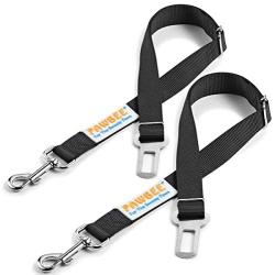 PAWBEE Car Dog Seat Belt - 2 Pack Safety Pet Seatbelt - Adjustable Car Seatbelt For Dogs - Dog Seat Belt For Vehicles - Safety Dog Car Seat Belt - Durable Nylon Dog Seatbelt With Stainless Hook & Clip