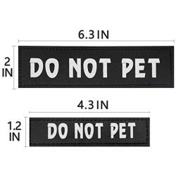 Bolux Dog Vest Patches, 2 PCS Removable Patches for Dog Harness – Emotional Support/Service Dog/in Training/THAREPY Dog/DO NOT PET/Keep Going PU Dog Halter Patches