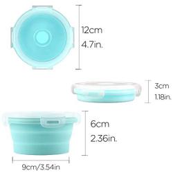 LUTER 2 Pieces Collapsible Dog Bowls Silicone Food Water Travel Bowl with Lids Portable Expandable Pet Feeding Watering Cup Dish for Walking Kennels Camping 350ml (12x12x3cm) (Pink & Blue)
