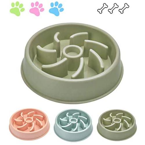 Smileus Elevated Bowl, Raised Cat Feeding Bowl; Dog Slow Eating Bowl Feeder, Preventing Choking and Stopping Bloat Eco-Friendly Pet Food Bowl with Non-Slip Rubber Base