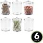 mDesign Tall Plastic Pet Storage Canister Jar with Lid - Holds Dog/Puppy Food, Treats, Toys, Medical, Dental and Grooming Supplies - Medium - 6 Pack - Clear