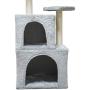 MIAO PAW 1Cat Tree CatTower Cat Condo Cat Furniture Activity Center Kitten Play House Cat Bed Sisal Scratching Posts and Double Platforms Grey
